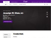Website Screenshot Jessalyn W. Shen, MD