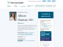 Website Screenshot Allison Hannan, MD