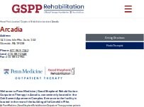 Website Screenshot Penn Medicine | Good Shepherd Rehabilitation Outpatient Therapy - Arcadia