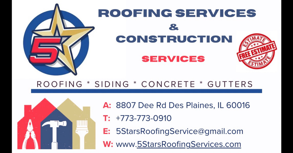 5 Stars Roofing Services Logo