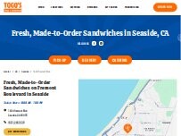 Website Screenshot TOGO'S Sandwiches
