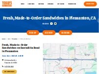 Website Screenshot TOGO'S Sandwiches