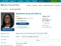 Website Screenshot Adelaide During, DO, FAAP