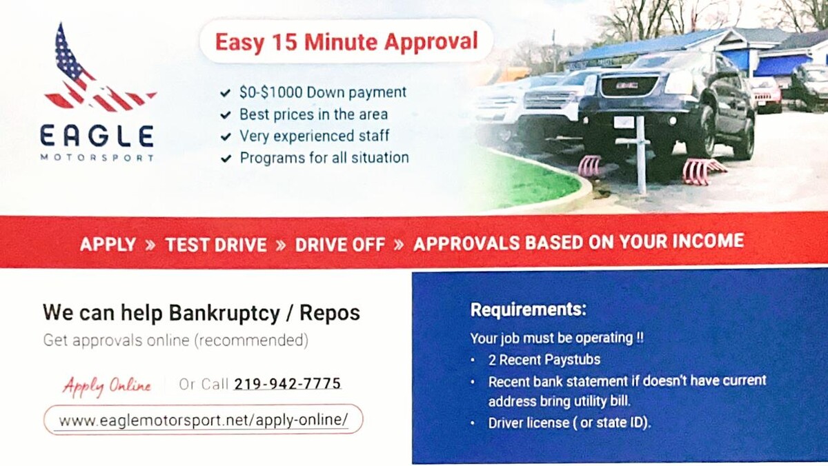 Images Eagle Motorsport Used Cars - Bad Credit Auto Finance in Northwest Indiana