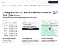 Website Screenshot CoinFlip Bitcoin ATM - Red Hills Market/San Marcos Shell (Tallahassee)
