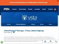 Website Screenshot Vista Physical Therapy - Frisco, State Highway