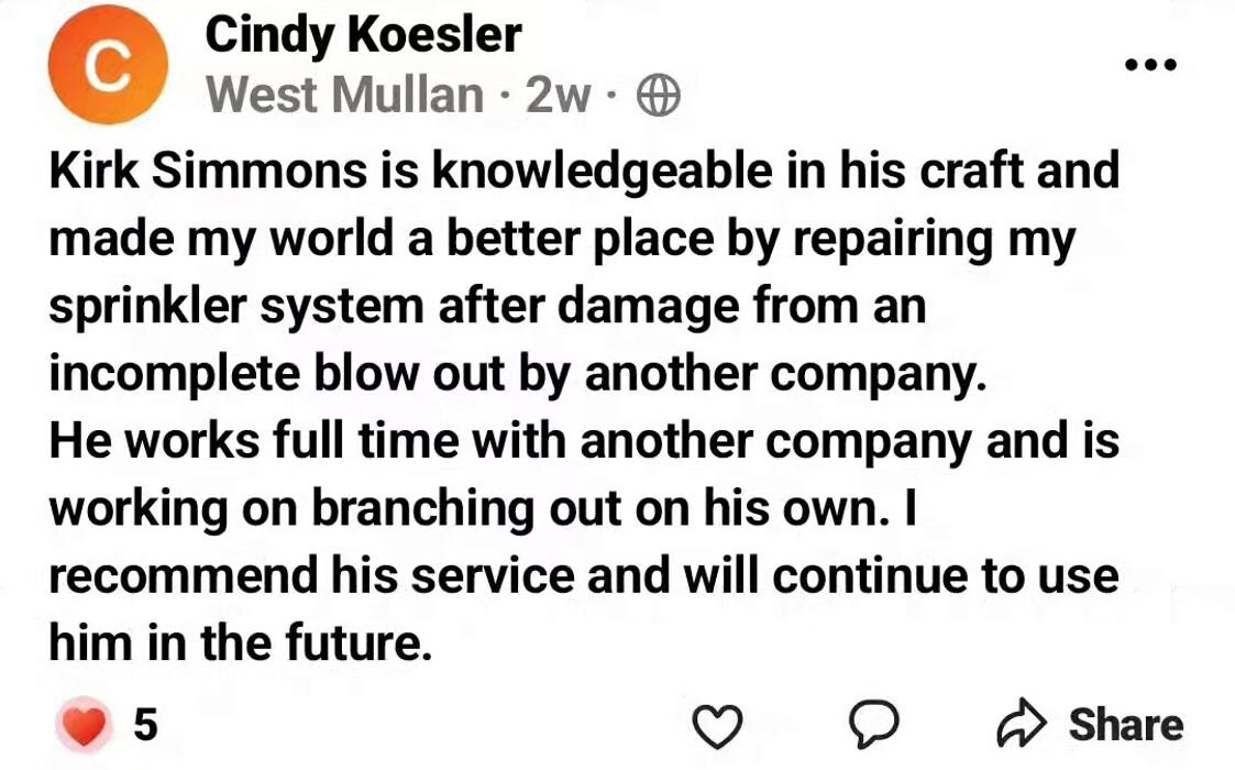 Images Simmons Sprinkler Service