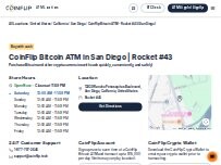 Website Screenshot CoinFlip Bitcoin ATM - Rocket #43 (San Diego)