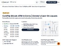 Website Screenshot CoinFlip Bitcoin ATM - Dennis's Save-On Liquors (Ceres)