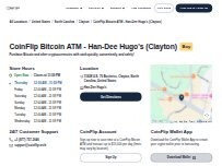 Website Screenshot CoinFlip Bitcoin ATM - Han-Dee Hugo's (Clayton)