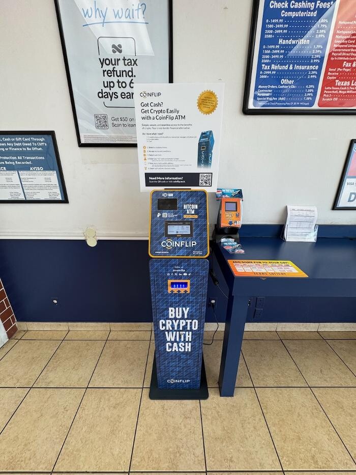 Images CoinFlip Bitcoin ATM - Cliff's Check Cashing #20 (Dallas)