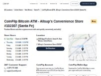 Website Screenshot CoinFlip Bitcoin ATM - Allsup's Convenience Store #102307 (Santa Fe)