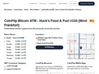 Website Screenshot CoinFlip Bitcoin ATM - Huck's Food & Fuel #104 (West Frankfort)
