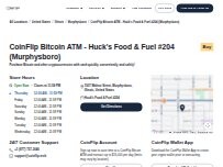 Website Screenshot CoinFlip Bitcoin ATM - Huck's Food & Fuel #204 (Murphysboro)