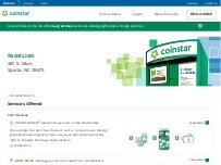 Website Screenshot Coinstar Kiosk