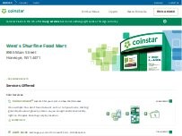Website Screenshot Coinstar Kiosk