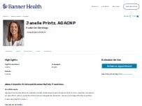 Website Screenshot Janelle Renea Printz, AGACNP