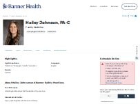 Website Screenshot Hailey Elisabeth Johnson, PAC