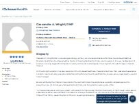 Website Screenshot Cassandra A. Wright, DNP