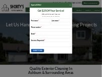Website Screenshot Shorty’s Power Washing