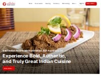 Website Screenshot Aaha Indian Cuisine