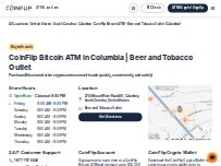 Website Screenshot CoinFlip Bitcoin ATM - Beer and Tobacco Outlet (Columbia)