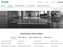 Website Screenshot AHN Foot & Ankle at Waterfront Medical Center