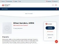 Website Screenshot Ethan Sanders, APRN