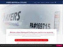 Website Screenshot AYERS HEATING AND COOLING