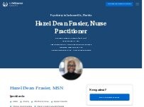 Website Screenshot Hazel Frasier, Psychiatric Nurse Practitioner