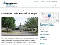Website Screenshot Deaconess Clinic Pediatrics - Jasper
