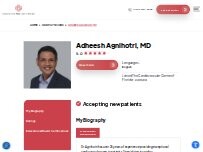 Website Screenshot Adheesh Agnihotri, MD