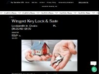 Website Screenshot Winged Key Lock & Safe