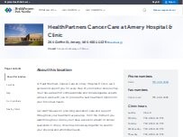 Website Screenshot HealthPartners Cancer Care at Amery Hospital & Clinic