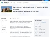 Website Screenshot Park Nicollet Specialty Center St. Louis Park 3900 Building