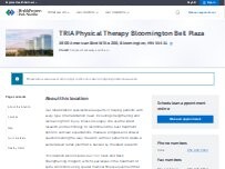 Website Screenshot TRIA Physical Therapy Bloomington