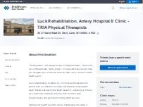 Website Screenshot Luck Rehabilitation, Amery Hospital & Clinic - TRIA Physical Therapists