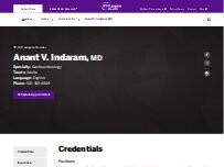 Website Screenshot Anant V. Indaram, MD