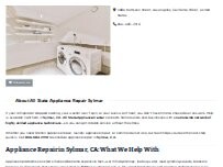 Website Screenshot All State Appliance Repair Sylmar