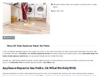 Website Screenshot All State Appliance Repair San Pedro