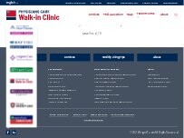 Website Screenshot Physicians Care Walk-in Clinic - Hixson