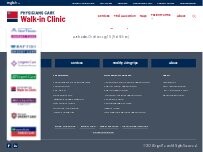 Website Screenshot Physicians Care Walk-in Clinic - Chattanooga (NorthShore)