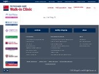 Website Screenshot Physicians Care Walk-in Clinic - East Ridge