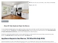 Website Screenshot All State Appliance Repair San Marcos