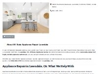 Website Screenshot All State Appliance Repair Lawndale