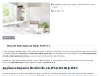 Website Screenshot All State Appliance Repair North Hills
