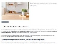 Website Screenshot All State Appliance Repair Calabasas
