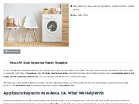 Website Screenshot All State Appliance Repair Pasadena
