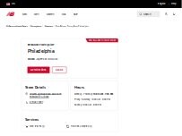Website Screenshot New Balance Factory Store Philadelphia