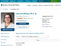 Website Screenshot Jeannine Wallace, PA-C